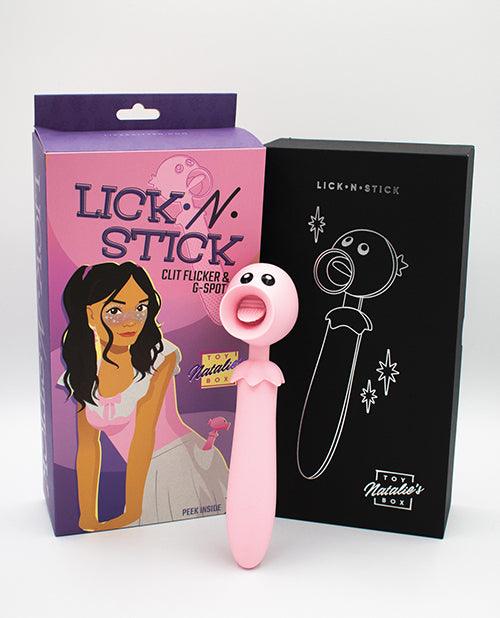 image of product,Natalie's Toy Box Lick N' Stick Clit Flicker & G-spot Vibe - Pink - SEXYEONE