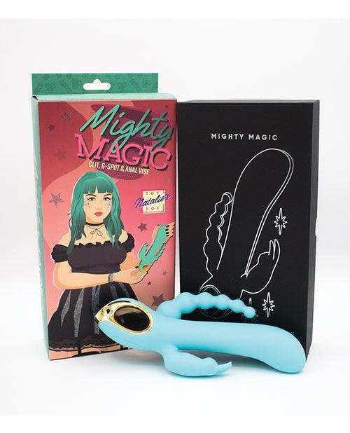 image of product,Natalie's Toy Box Mighty Magic Clit, G-Spot & Anal Vibrator - Aqua - SEXYEONE