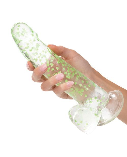 image of product,Naughty Bits I Leaf Dick Glow In The Dark Weed Leaf Dildo - SEXYEONE