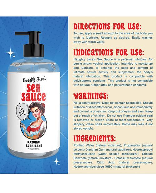 image of product,Naughty Jane's Sex Sauce Natural Lubricant - oz - SEXYEONE