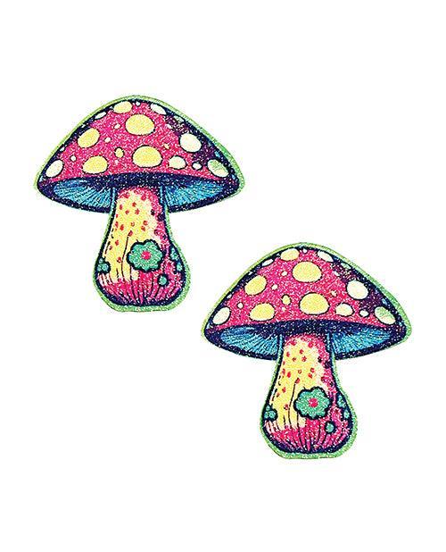 product image, Neva Nude Glitter Shroom Pasties - Red Multi O/ - SEXYEONE