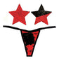 Neva Nude Naughty Knix Sookie Flip Sequin G-string & Pasties - Red/black O/s - SEXYEONE