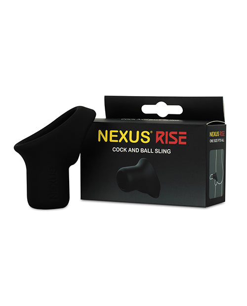 product image, Nexus Rise Liquid Silicone Cock & Ball Sling - Black - SEXYEONE