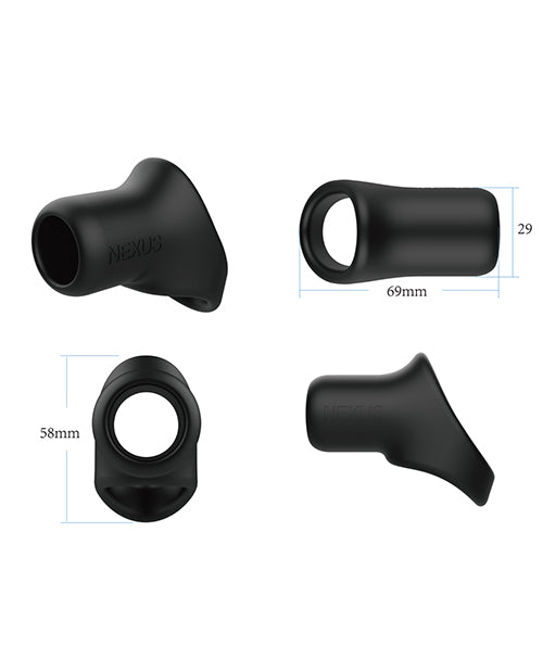 image of product,Nexus Rise Liquid Silicone Cock & Ball Sling - Black - SEXYEONE