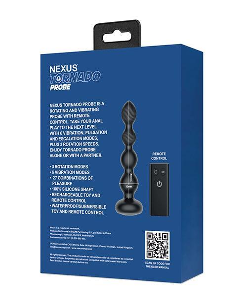 image of product,Nexus Tornado Probe Rotating & Vibrating Butt Plug - Black - SEXYEONE