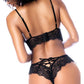 Night Butterfly Lace and Mesh 2 pc Set - Black - SEXYEONE