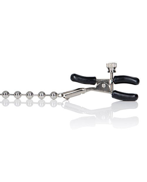image of product,Nipple Play Silver Beaded Nipple Clamps - SEXYEONE