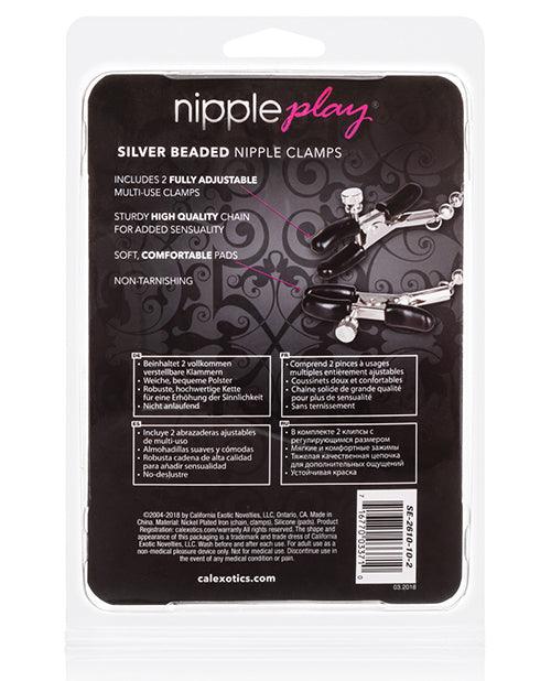Nipple Play Silver Beaded Nipple Clamps - SEXYEONE