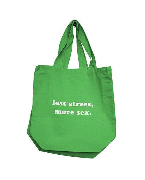 Nobu Less Stress, More Sex Reusable Tote - Green - SEXYEONE