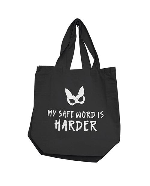 product image, Nobu My Safe Word Is Harder Reusable Tote - Black - SEXYEONE
