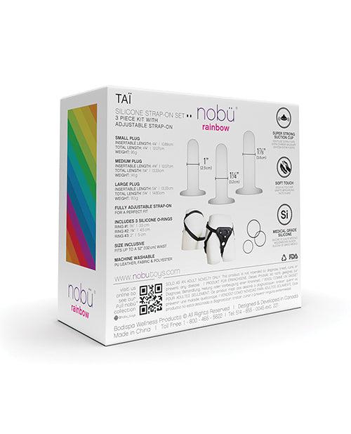 product image,Nobu Tai Silicone Dildo Set w/Adjustable Strap On - 3 Piece Kit Assorted Colors - SEXYEONE