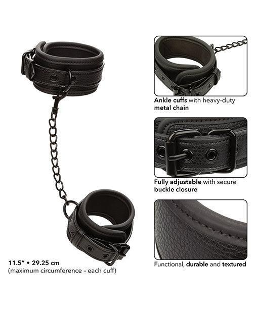 image of product,Nocturnal Collection Adjustable Ankle Cuffs - Black - SEXYEONE