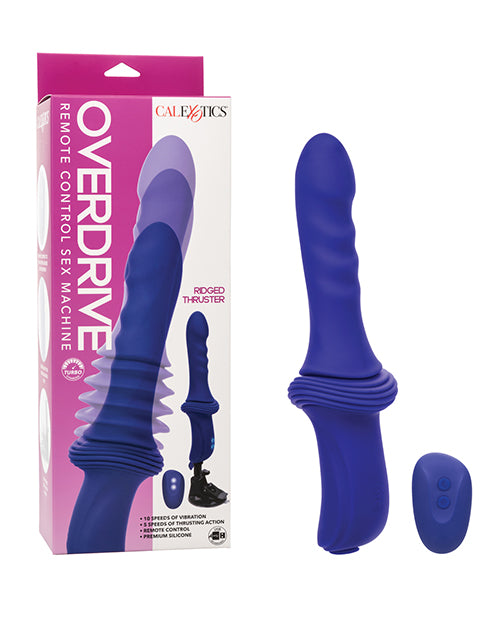 product image, Overdrive Ridged Shaft Remote Control Sex Machine - Blue - SEXYEONE