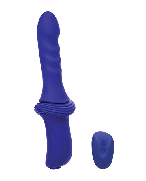 Overdrive Ridged Shaft Remote Control Sex Machine - Blue - SEXYEONE