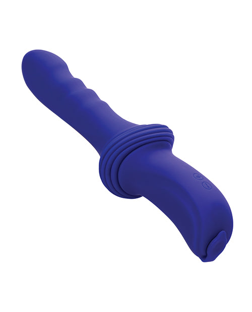 Overdrive Ridged Shaft Remote Control Sex Machine - Blue - SEXYEONE