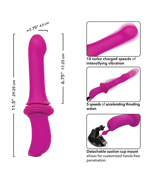 image of product,Overdrive Smooth Thruster Remote Control Sex Machine - Fuchsia/Black - SEXYEONE