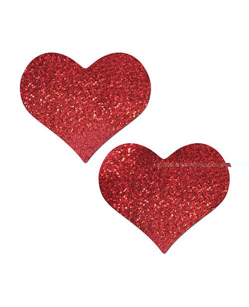 image of product,Pastease Coverage Glitter Heart - Red O/s - SEXYEONE
