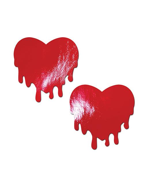 image of product,Pastease Faux Leather Melty Heart - Red O/S - SEXYEONE