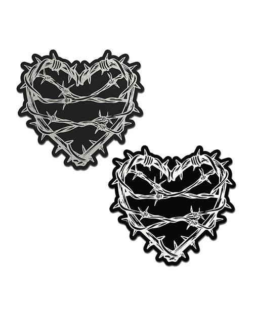 image of product,Pastease Premium Barbed Wire Heart Reflective - Black O/S - SEXYEONE