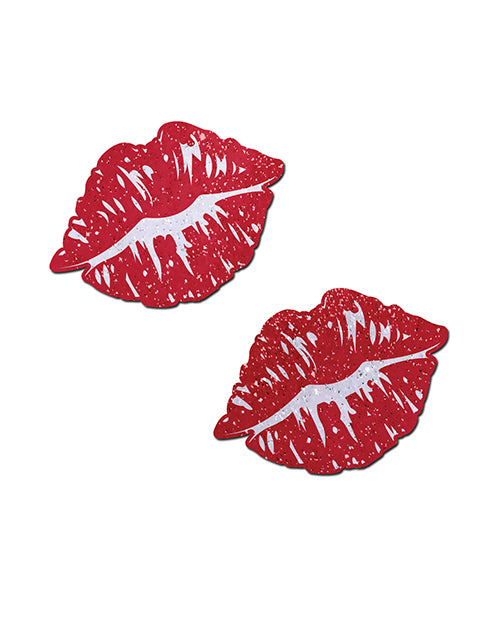 image of product,Pastease Premium Sparkle Kissing Lips - Red O/S - SEXYEONE