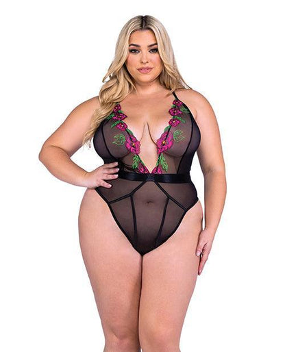 Peony Paradise Teddy - Black - SEXYEONE