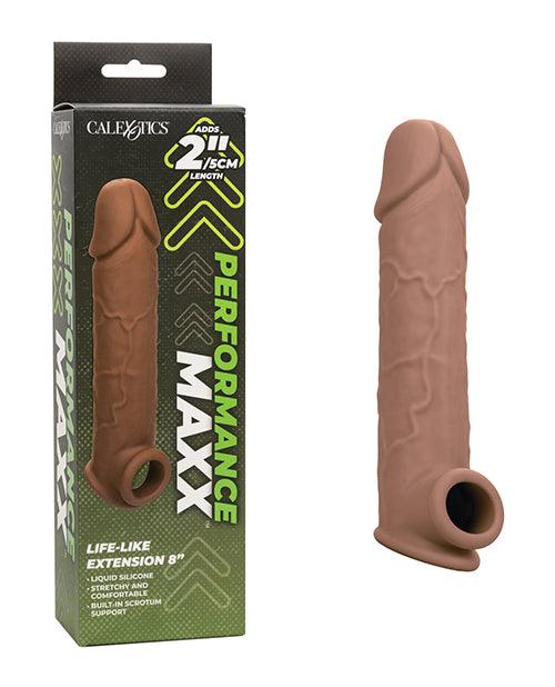 product image, Performance Maxx Life-Like 8" Penis Extension - Brown - SEXYEONE