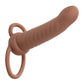 Performance Maxx Rechargeable Ribbed Dual Penetrator - Brown - SEXYEONE