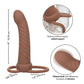 Performance Maxx Rechargeable Ribbed Dual Penetrator - Brown - SEXYEONE