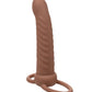 Performance Maxx Rechargeable Ribbed Dual Penetrator - Brown - SEXYEONE