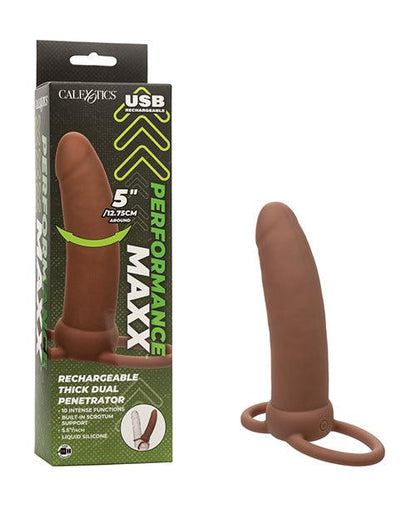 Performance Maxx Rechargeable Thick Dual Penetrator - Brown - SEXYEONE