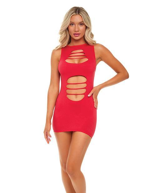 product image, Pink Lipstick Can't Commit Shredded Dress Red O/S - SEXYEONE