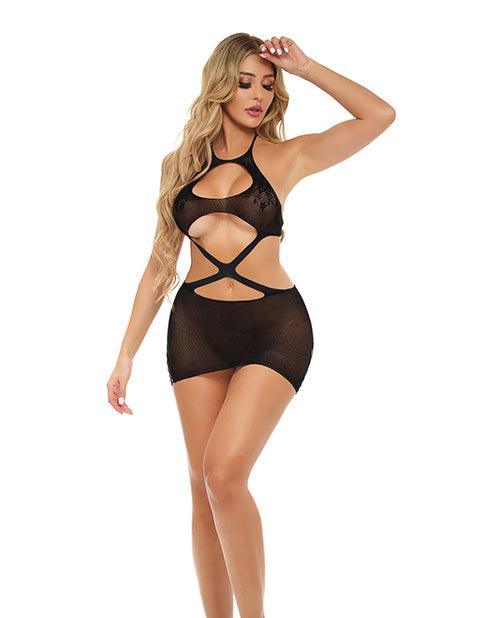 product image, Pink Lipstick Cashed Out Mesh Dress Black O/S - SEXYEONE