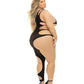 Pink Lipstick Show You How Cut Out Bodystocking Black - SEXYEONE