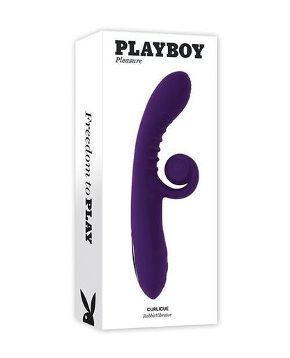 Playboy Pleasure Curlicue Rabbit Vibrator - Acai - SEXYEONE