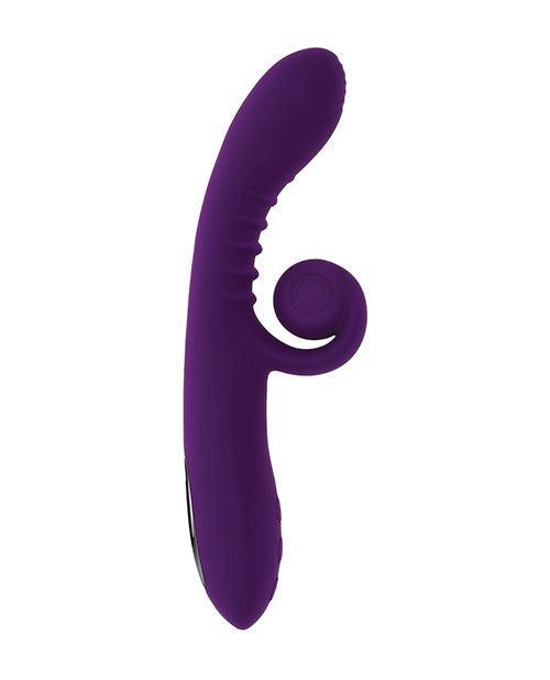 image of product,Playboy Pleasure Curlicue Rabbit Vibrator - Acai - SEXYEONE