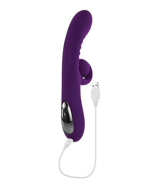 image of product,Playboy Pleasure Curlicue Rabbit Vibrator - Acai - SEXYEONE