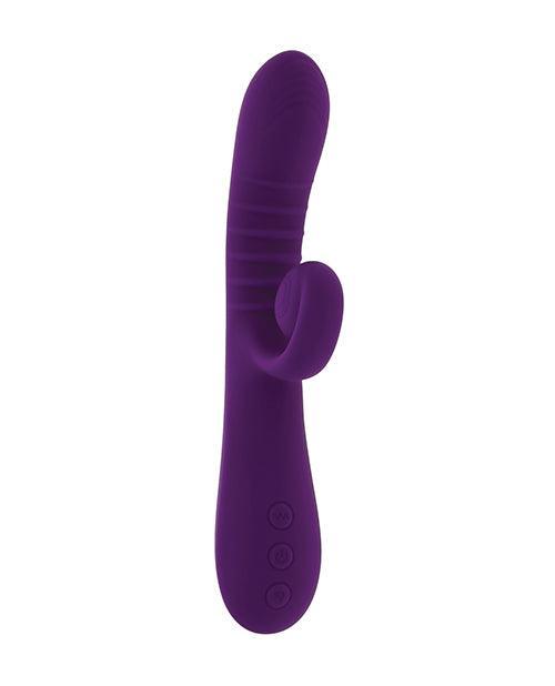 image of product,Playboy Pleasure Curlicue Rabbit Vibrator - Acai - SEXYEONE