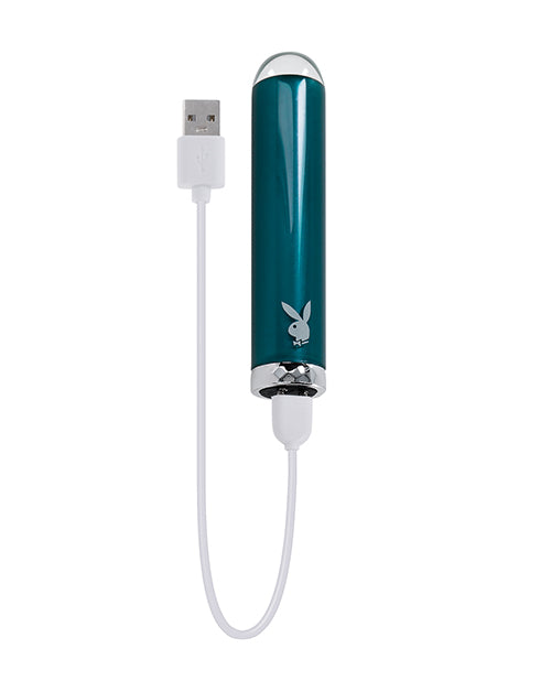 image of product,Playboy Pleasure Emerald Bullet Vibrator - Deep Teal - SEXYEONE