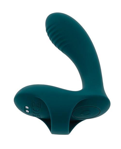 image of product,Playboy Pleasure Wrapped Around My Finger Multi Play Vibrator - Dark Teal - SEXYEONE