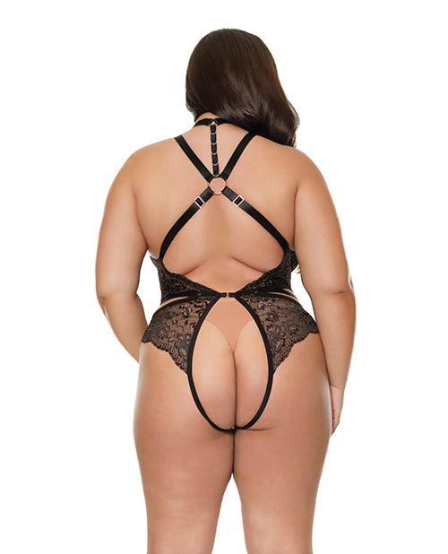 Pleasure Collection Crotchless Teddy w/Removable Tassels - Black QN - SEXYEONE