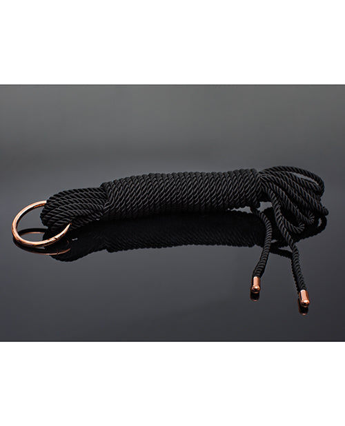 image of product,Pleasure Collection Silky Smooth Rope - Black/Rose Gold - SEXYEONE