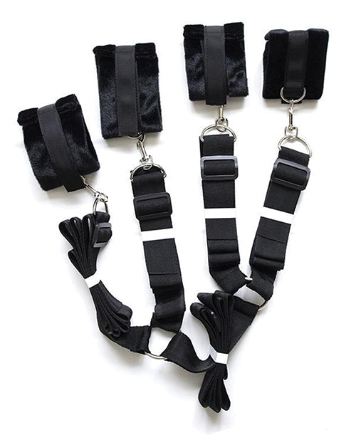 product image, Plesur Fuzzy Bedroom Bondage Kit - Black - SEXYEONE