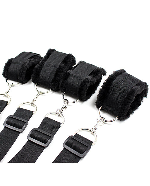 image of product,Plesur Fuzzy Bedroom Bondage Kit - Black - SEXYEONE