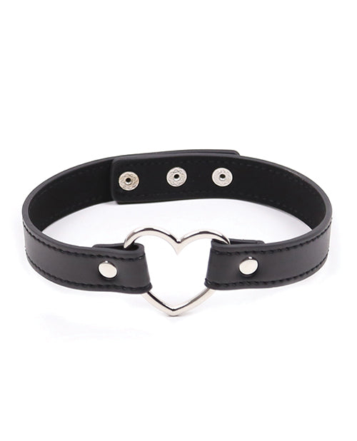 product image, Plesur PVC Heart Connector Choker - Black - SEXYEONE