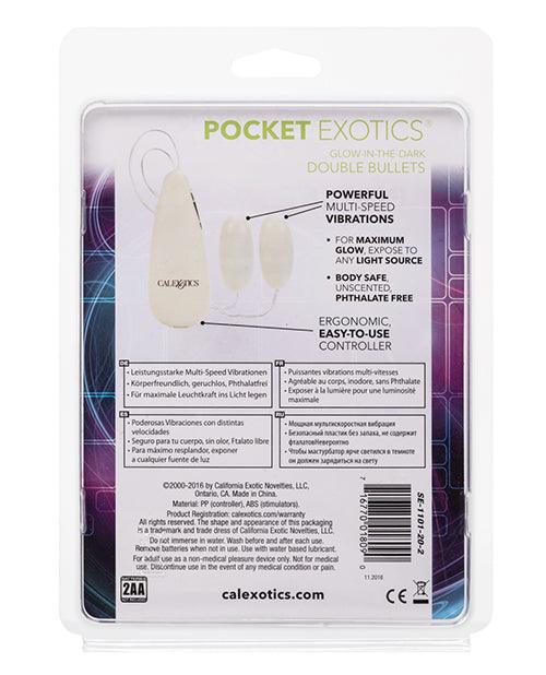 image of product,Pocket Exotics Glow In The Dark Double Bullets - SEXYEONE