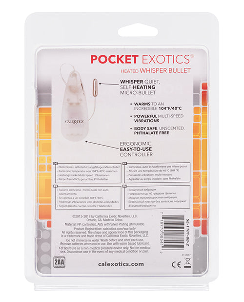 image of product,Pocket Exotics Heated Whisper Bullet - Silver - SEXYEONE