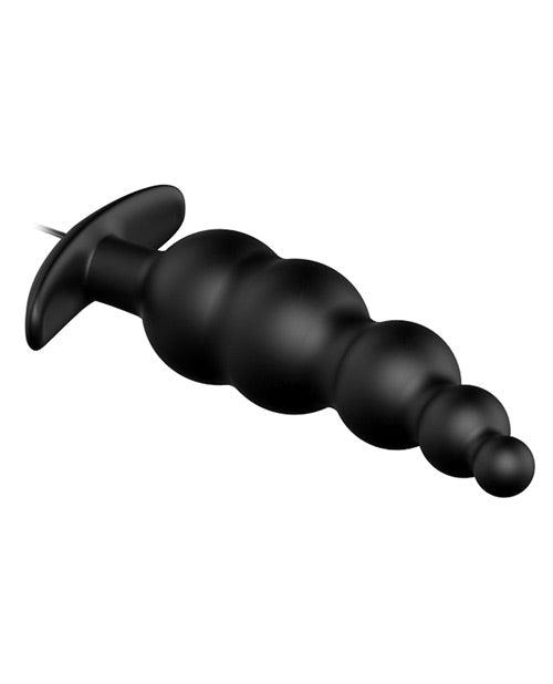 image of product,Pretty Love Vibrating Bead Shaped Butt Plug - Black - SEXYEONE