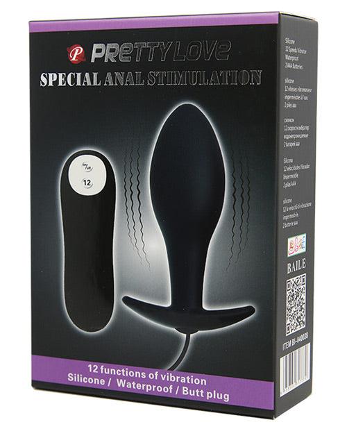 product image, Pretty Love Vibrating Bulb Shaped Butt Plug - Black - SEXYEONE