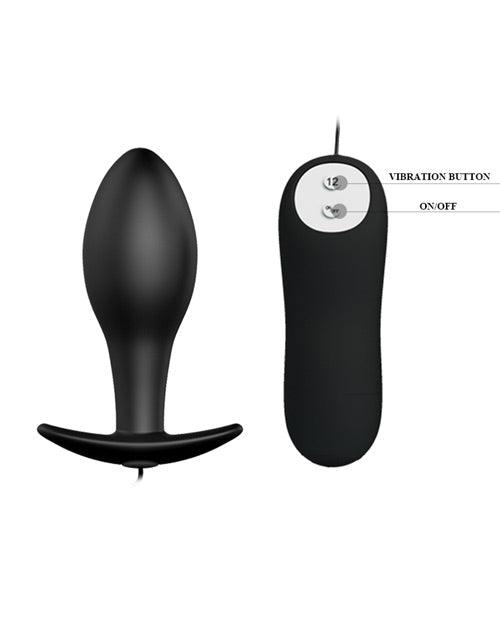 image of product,Pretty Love Vibrating Bulb Shaped Butt Plug - Black - SEXYEONE