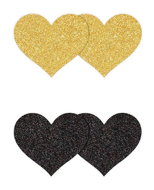 image of product,Pretty Pasties Glitter Hearts - 2 Pair - SEXYEONE